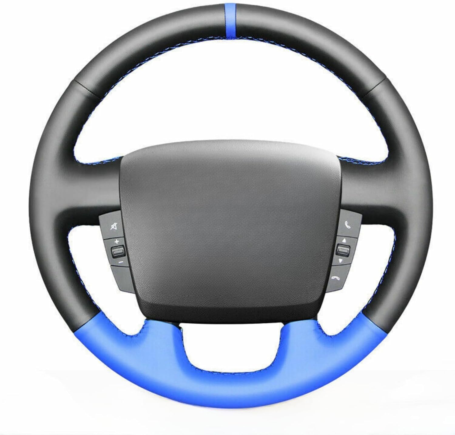 MEWANT Lenkradbezug aus PU-Leder mit Handstichen, schwarz/blau, für Boxer 2007–2022 / Boxer 2007–2021