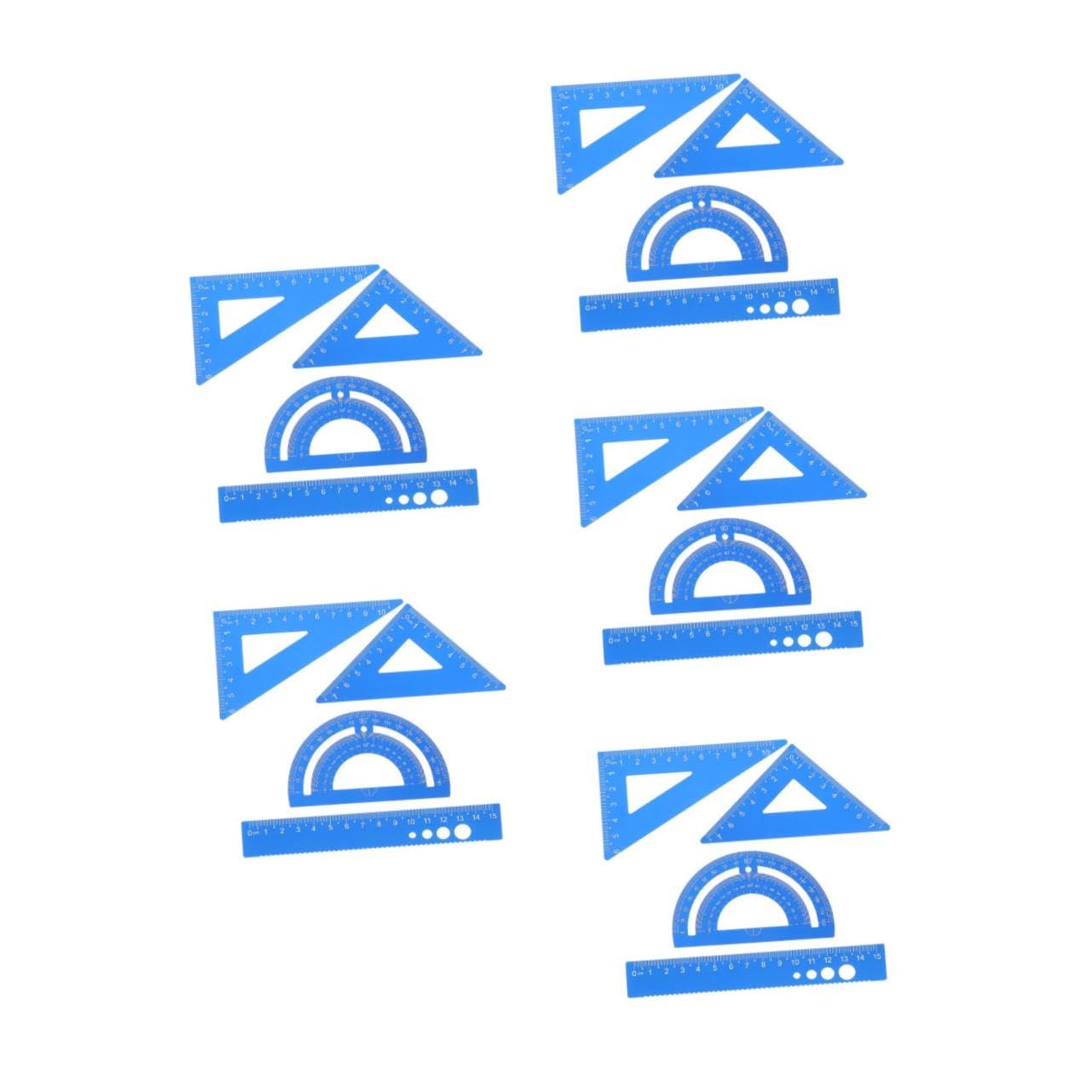 Gadpiparty Lot De 5 Rapporteurs Règles De Mise À L'Échelle Équerres De Mesure Dessin Géométrie Mathématiques Pour Salle De Classe Bureau Triangle Métrique Standard Droite