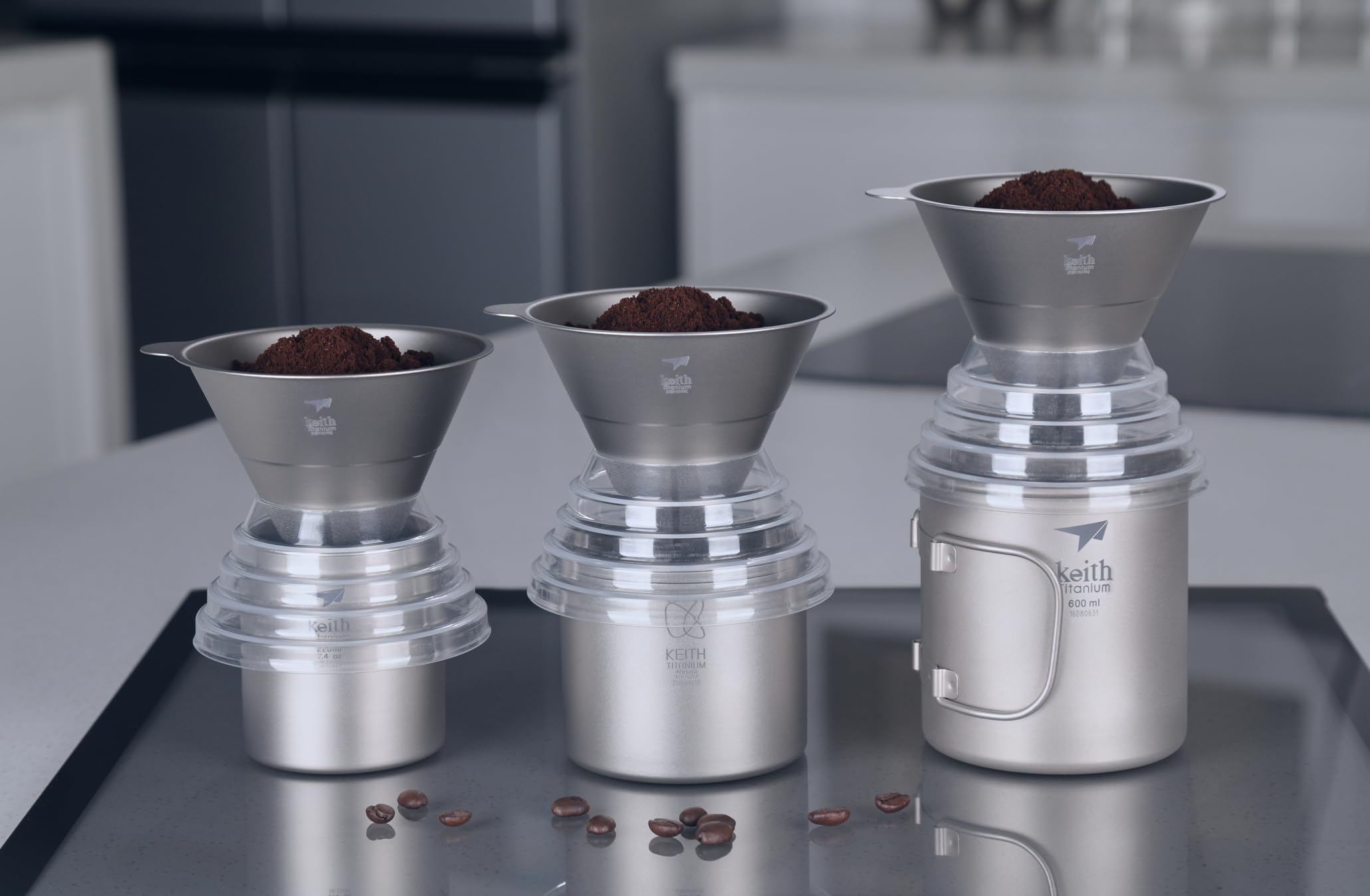 Keith Ti3661 FlavorGuard Kaffeefilter aus reinem Titan (Kunststoffständer im Lieferumfang enthalten)