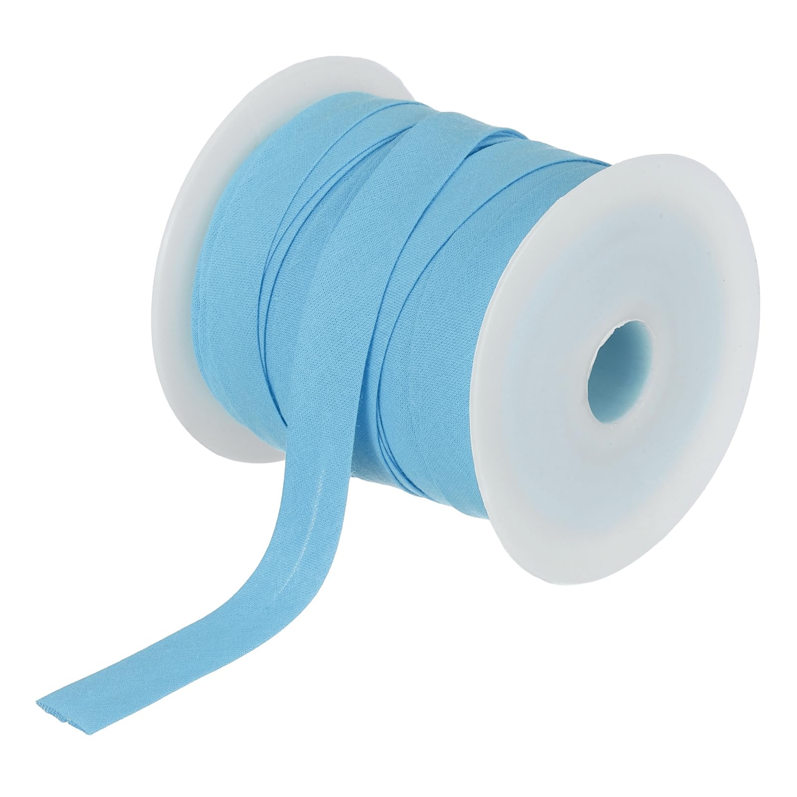 sourcing map 25mm Single Fold Bias Tape Cotton Continuous Bulk Bias Tape for Sewing, Seaming Quilting Hemming Binding Crafts (Light Blue 23m)