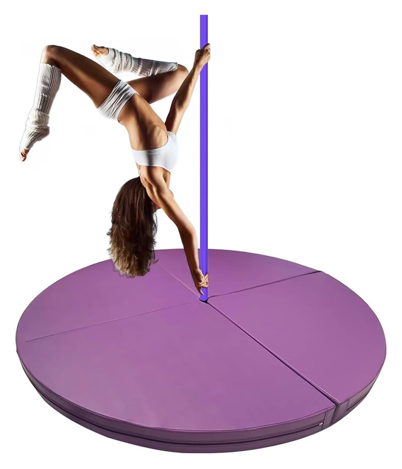 Wjftoday Purple Portable Stripper Pole Crash Mat - Foldable Aerial Fitness Protection Pad, Padded Safety Mat For Dance & Gymnastics (, 63"X1.2") - Essential Crash Pad For Dancers