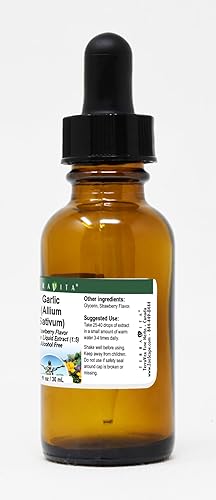 Miniatura 2 de Ajo (Allum Sativum) glycerite Extracto de líquido (1 5)Sabor Fresa (1oz, Zin 522513), 1 Ounce, 1