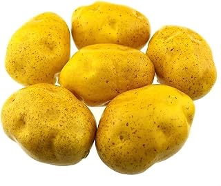 Ulalaza 6PCS Realistic Artificial Fake Vegetables Lifelike Simulation Decorative Foam Food Imitation Potatoes Set Faux Veggies for Home Kitchen Party Decor