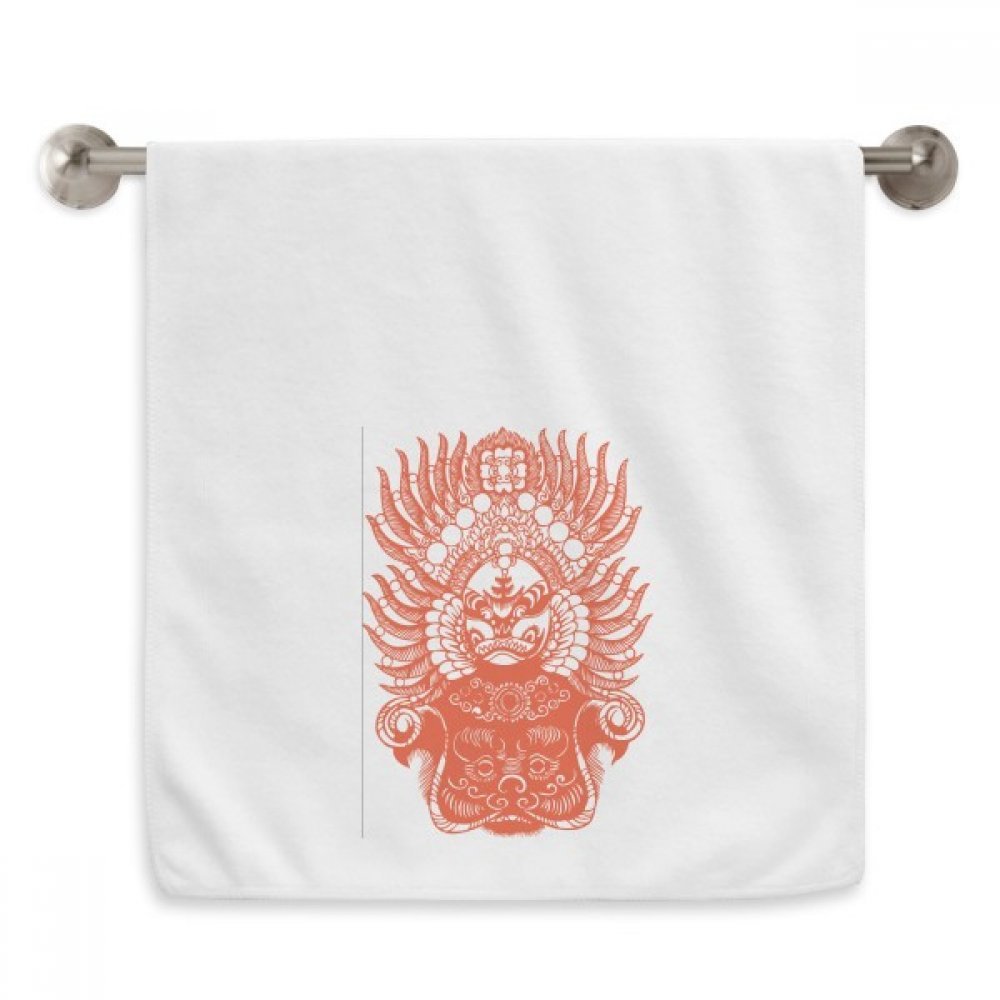 Serviette de toilette Opéra de Pékin rouge en tissu moelleux de qualité supérieure