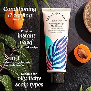 Fable & Mane Cooling Scalp Mud Mask, Soothes Itchiness and irritation. Treatment to Purify the Scalp with Ayurvedic Neem