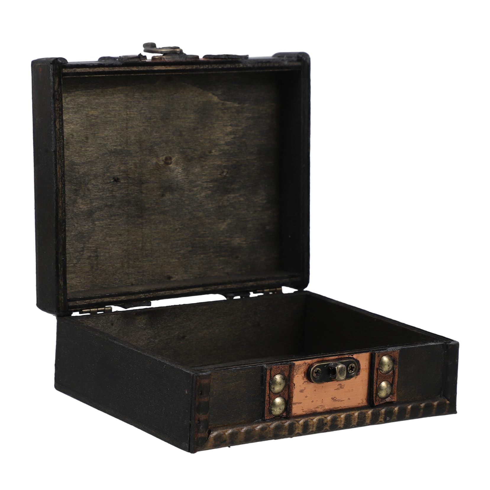 KOMBIUDA Vintage Wooden Keepsake Box with Lock Decorative Treasure Chest for Jewelry and Small Items Retro Storage Container for Home Decor and Organization