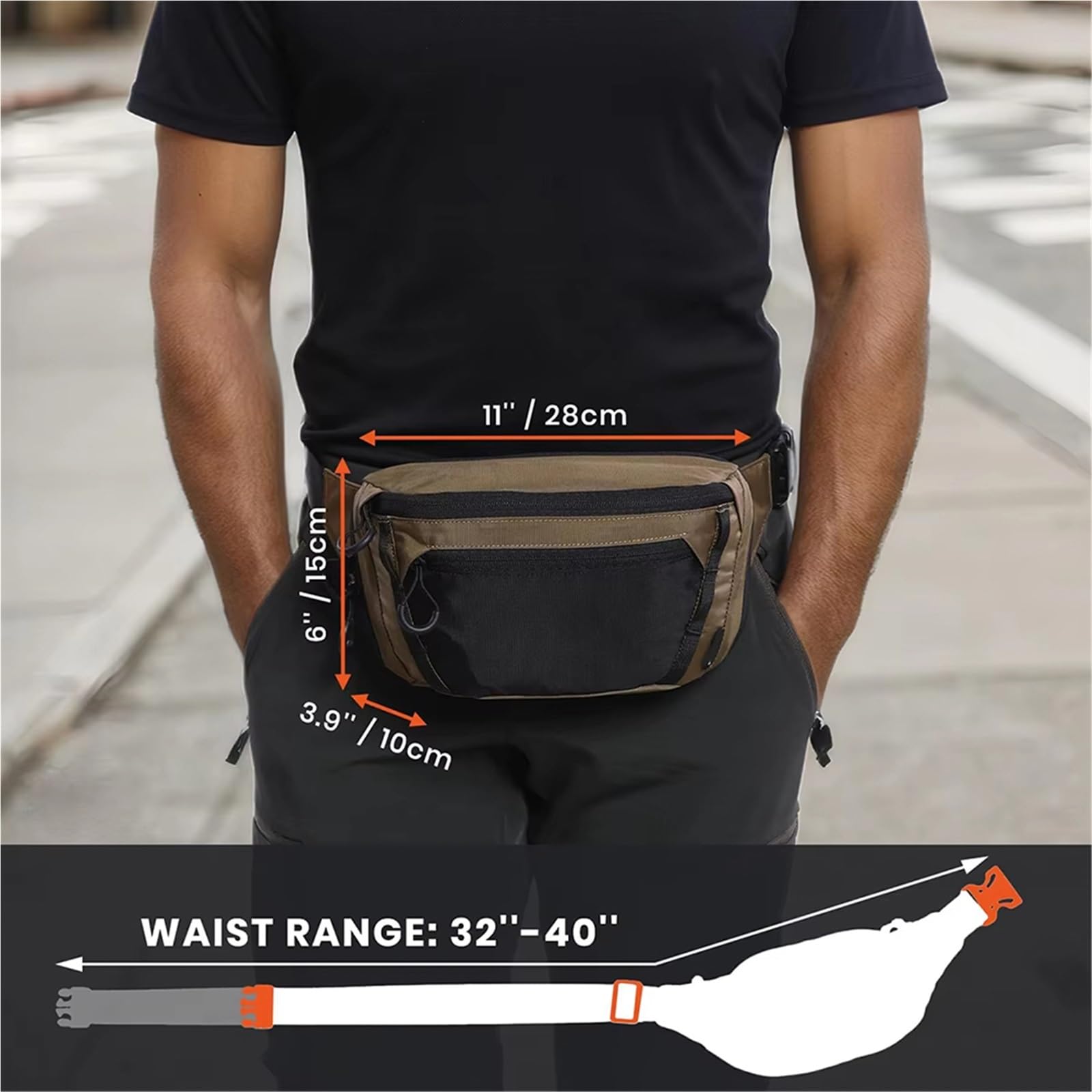 Táctica CCW Riñonera - Portación Oculta Bolsa Cintura con Cinturón Ajustable Funda Universal Pistola Riñonera Uso Diario Equipo Viaje Actividades Al Aire Libre