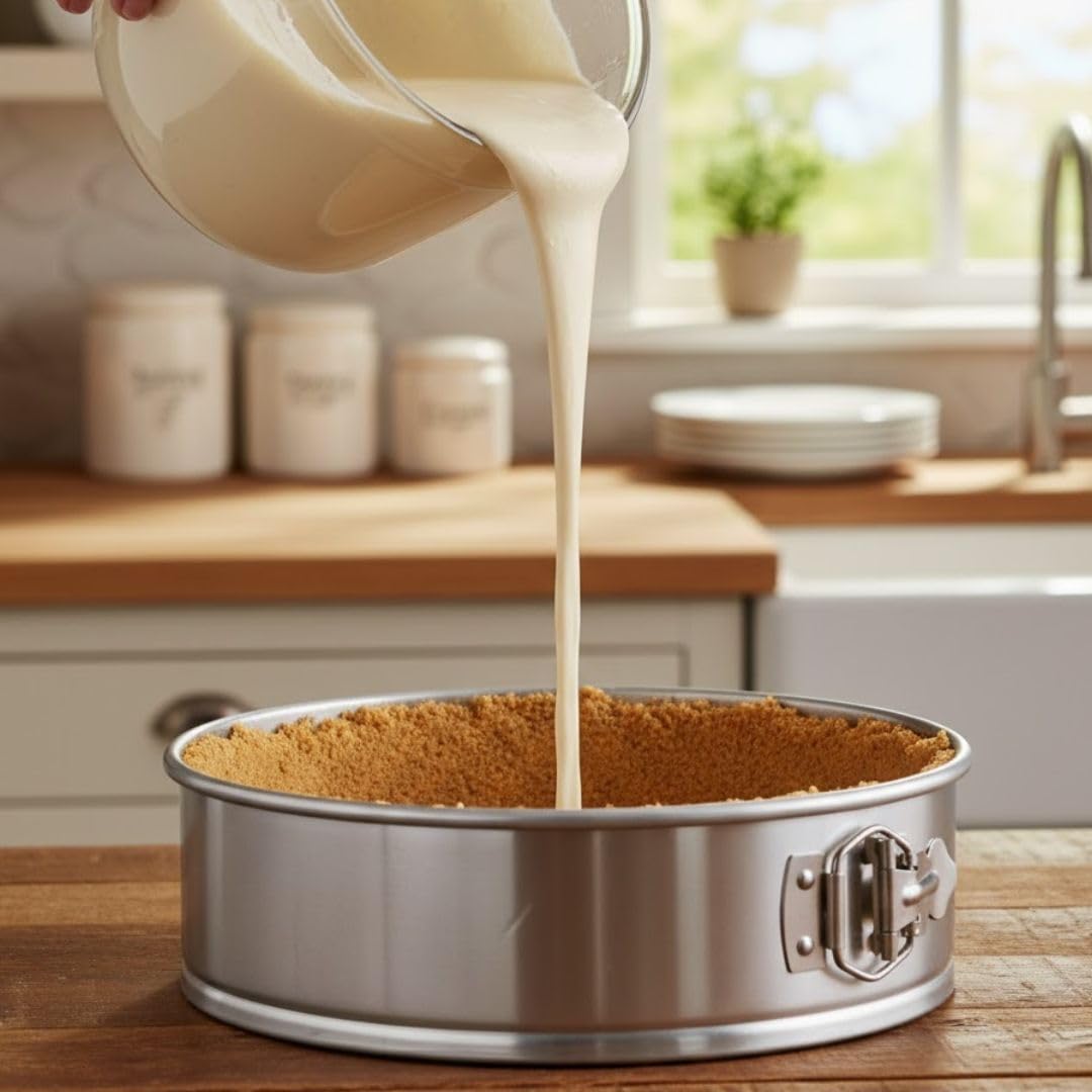 Soro Essentials - Molde desmontable de aluminio de 10 x 3 pulgadas de profundidad, molde redondo a prueba de fugas con parte inferior extraíble para tartas de queso