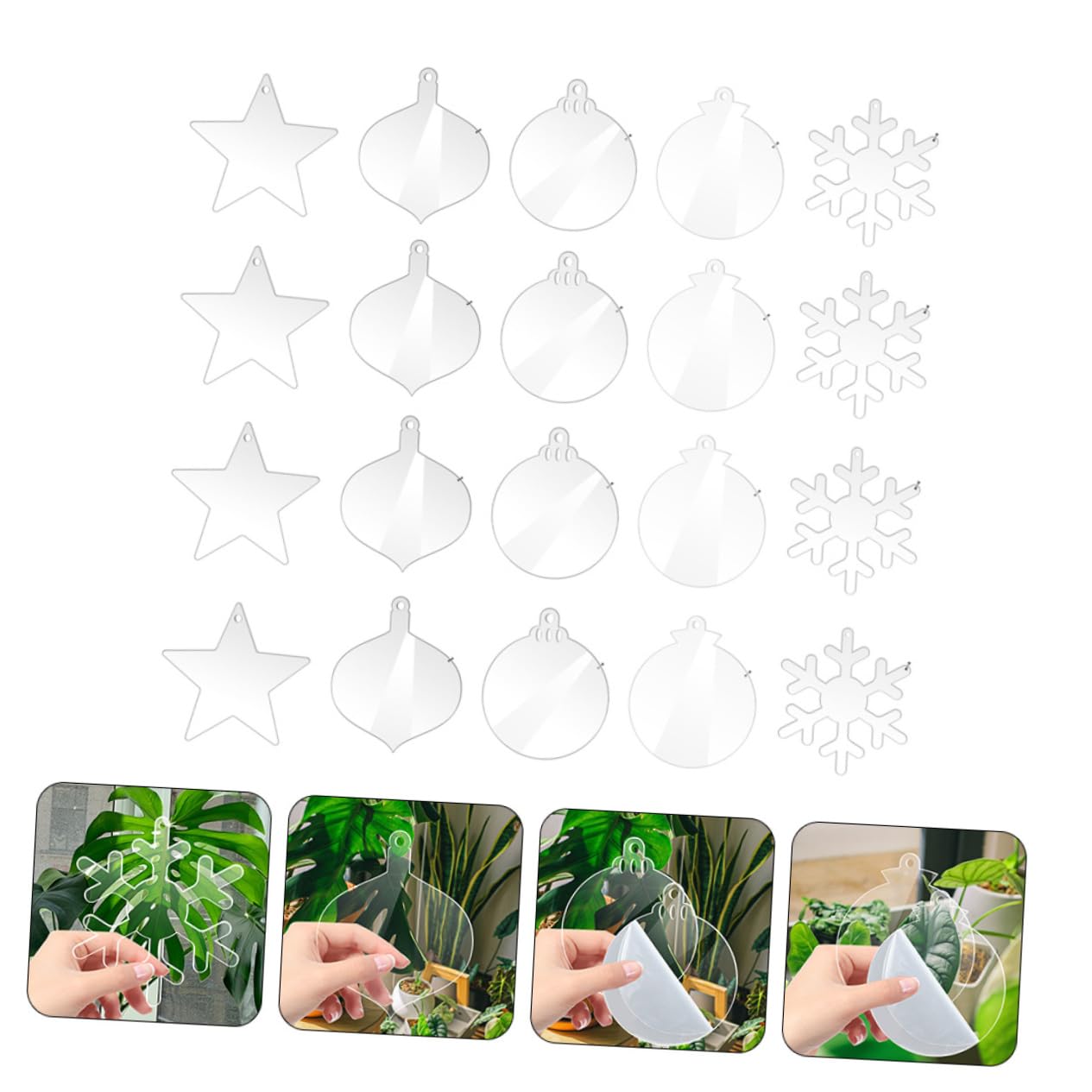 PRETYZOOM 60 Stk Acryl-Schneeflocke Weihnachtsbaum-Hängeornamente hängendes Schneeflockendekor christbaum anhänger tannenbaum anhänger Weihnachtsdekore weihnachtliche Ornamente Transparent