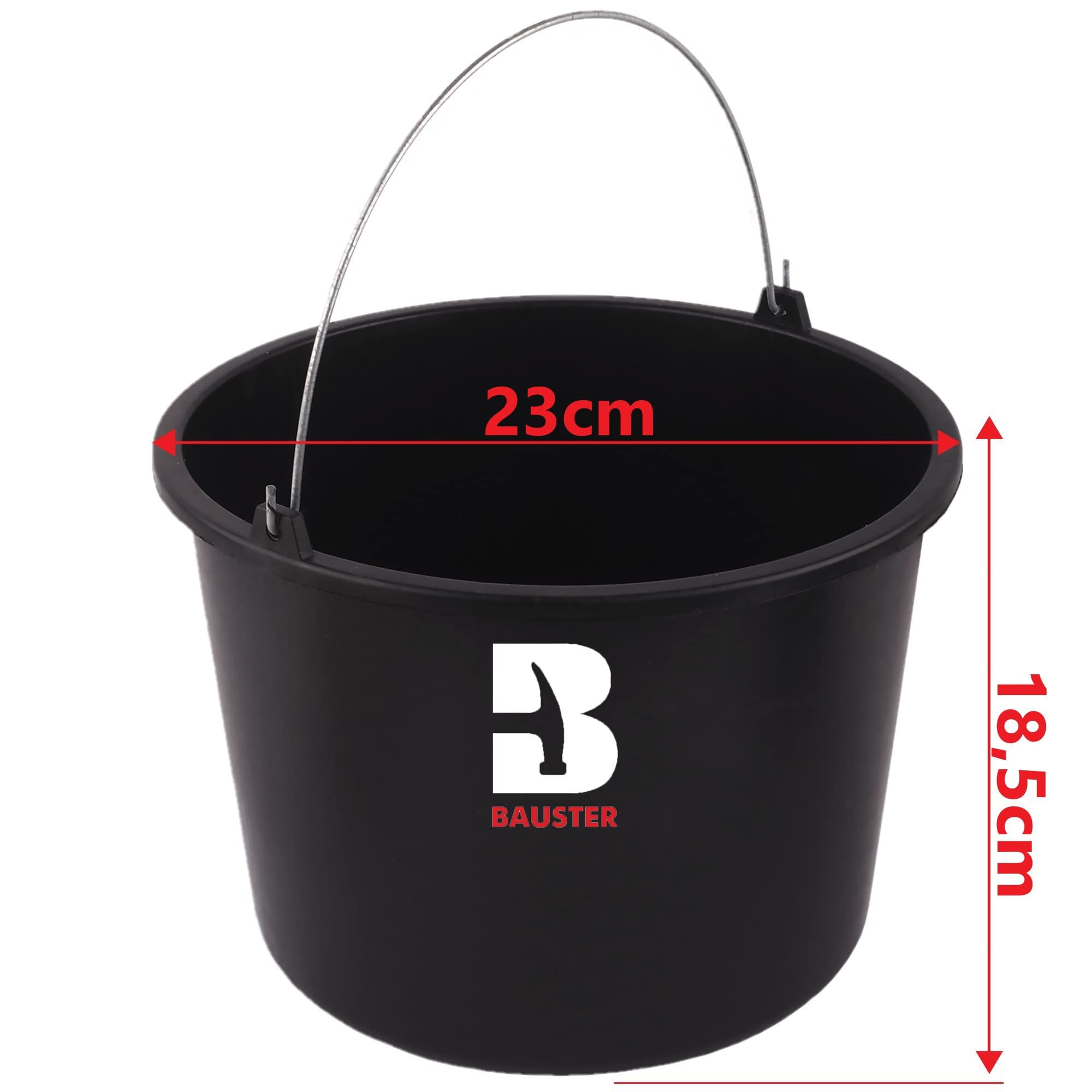 BAUSTER® Lot De 4 Seaux De Construction, En Plastique, 5 L, Pour Le