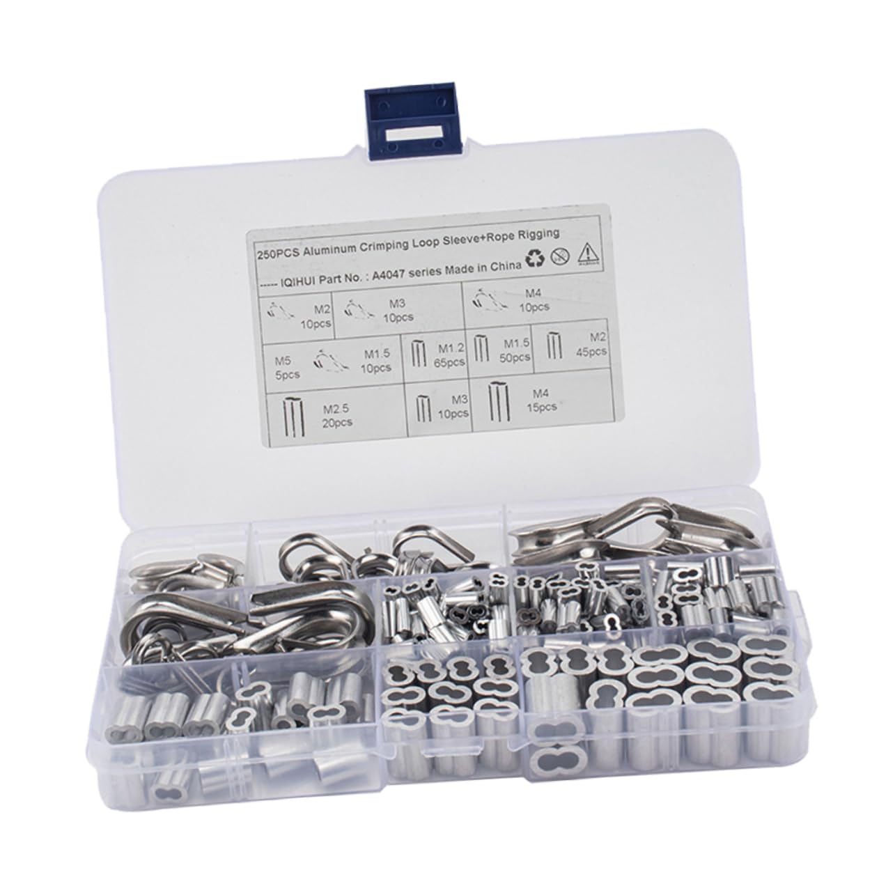 ERINGOGO Stainless Steel 304 Wire Rope Collar Aluminum Sleeve 8 Hole Crimping Loop Sleeve for Deck Railings