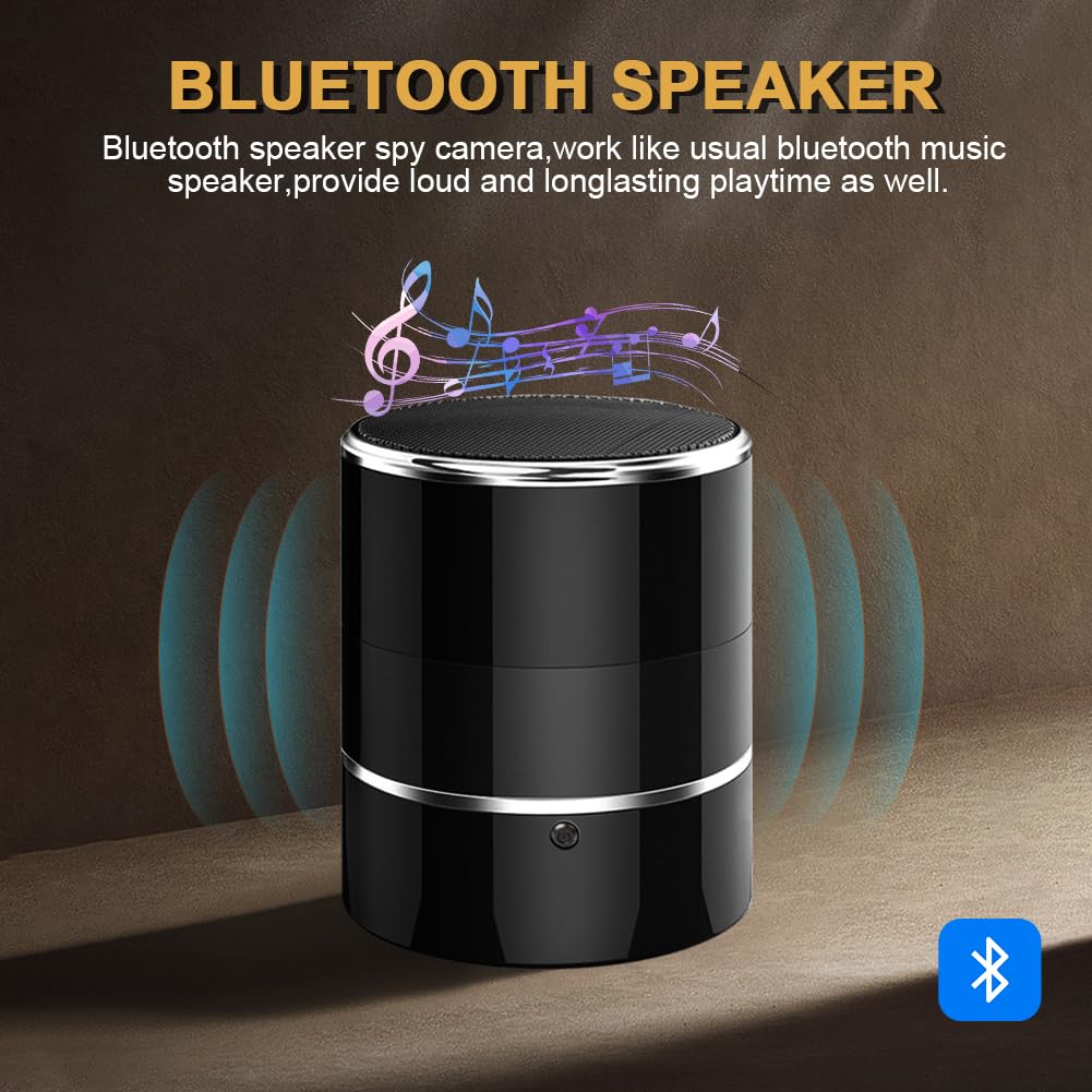 Cámara espía oculta WiFi en altavoz Bluetooth con ángulo de visión de 240°, HD 1080P, cámaras de seguridad inalámbricas, aplicación de teléfono para niñera, activada por movimiento para