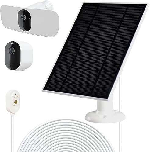 Cargador de panel solar para Arlo Pro 5S 2K, Pro 4, Pro 3, Floodlight, Ultra 2 y Ultra Cámaras Sistema de Cámara de Seguridad -Paquete de 2