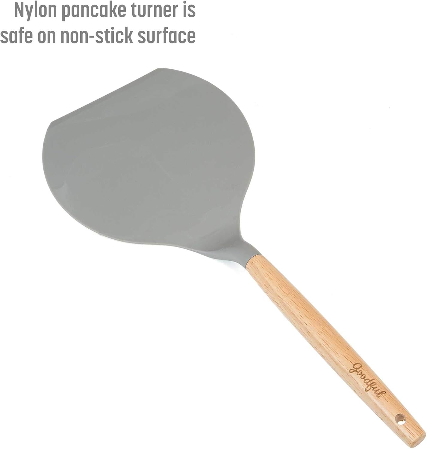 Goodful Aluminum Non-Stick Square Griddle Pan/Flat Grill, Made Without PFOA, with Nylon Pancake Turner, Dishwasher Safe Cookware, 11" x 11", Charcoal Gray: Home & Kitchen