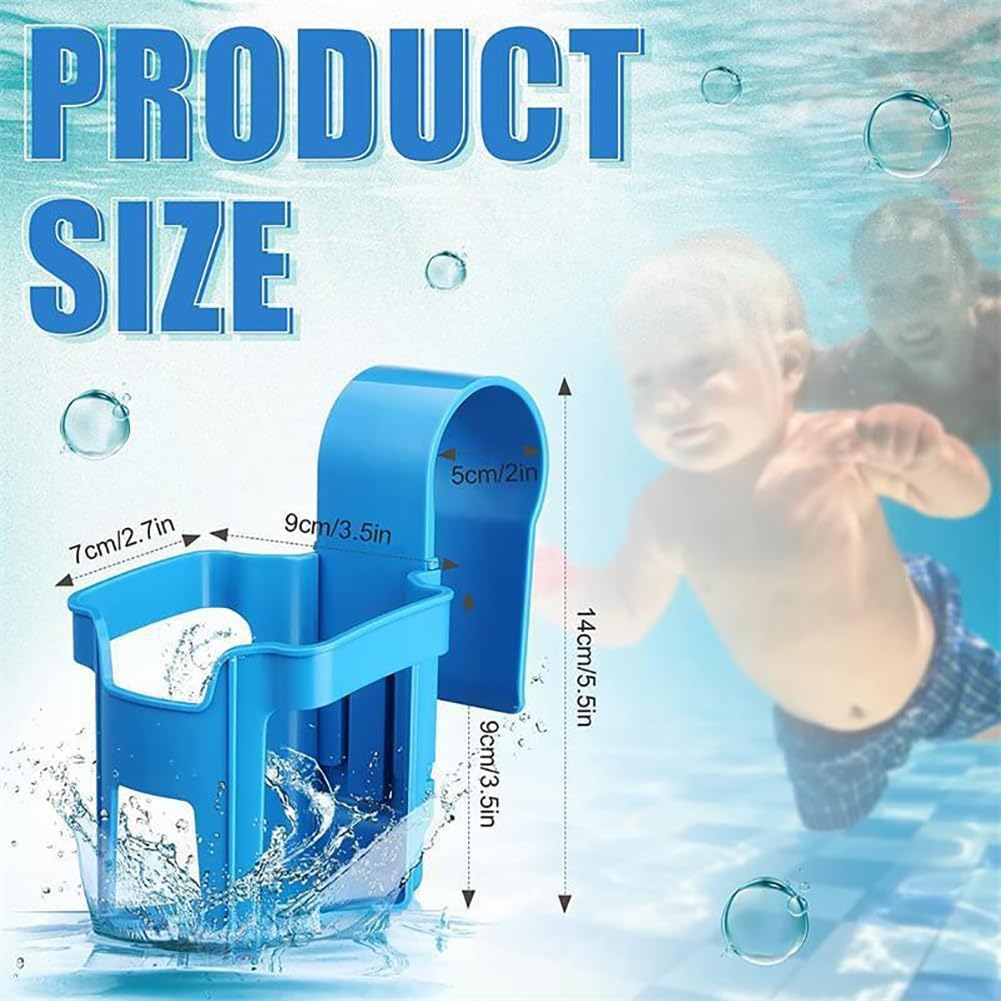 AVCULT 6-Pack Poolside Cup Holders for Above Ground Pools, Pool Drink Holder,Pool Cup Holder for Drinks, No Spill Drink Holder for Pool,Only Fits 2 Inch Or Less Round Top Bar
