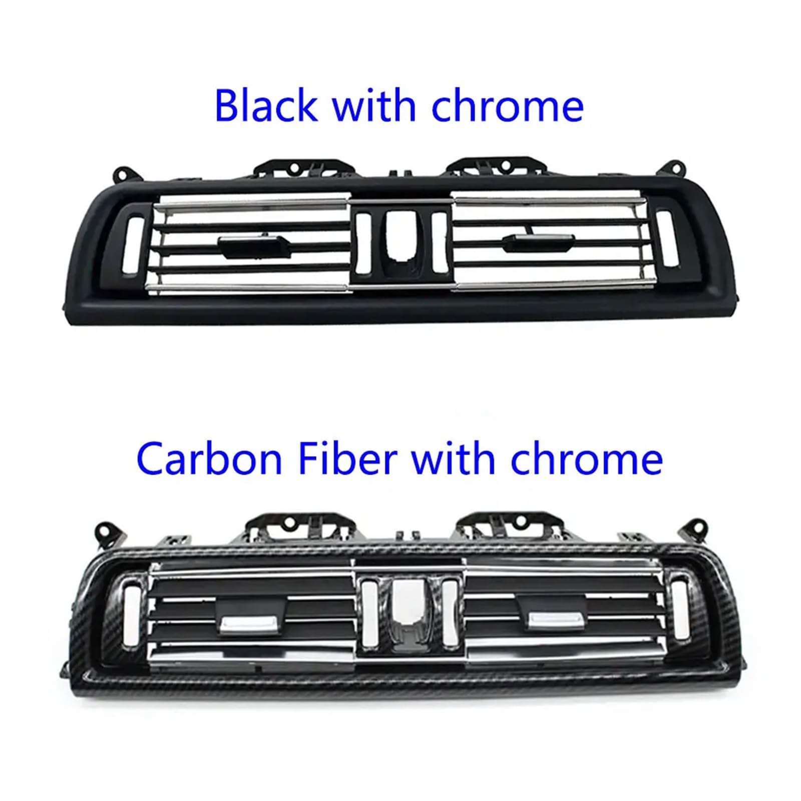 Kratka nawiewu klimatyzacji Przednia kratka nawiew Pasuje do BMW serii 5 F10 F11, konsola środkowa, chromowany panel wylotu powietrza, osłona kratki 64229166891