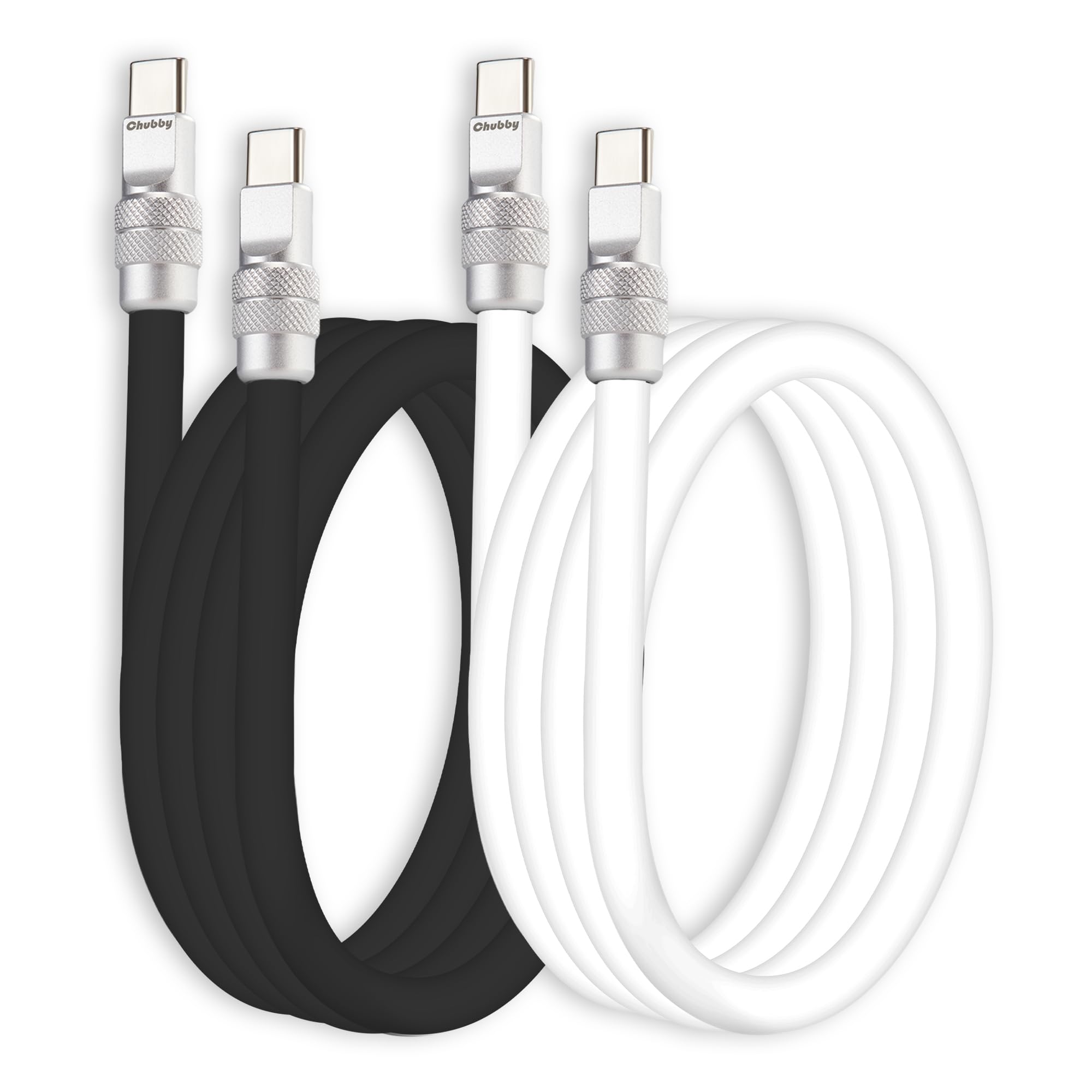 chubbycable Couple Chubby 2 Pack 240W USB C Cable Extra Thick Silicone Fast Charging Cable Compatible with iPhone 17-15 Series iPad Galaxy Series,