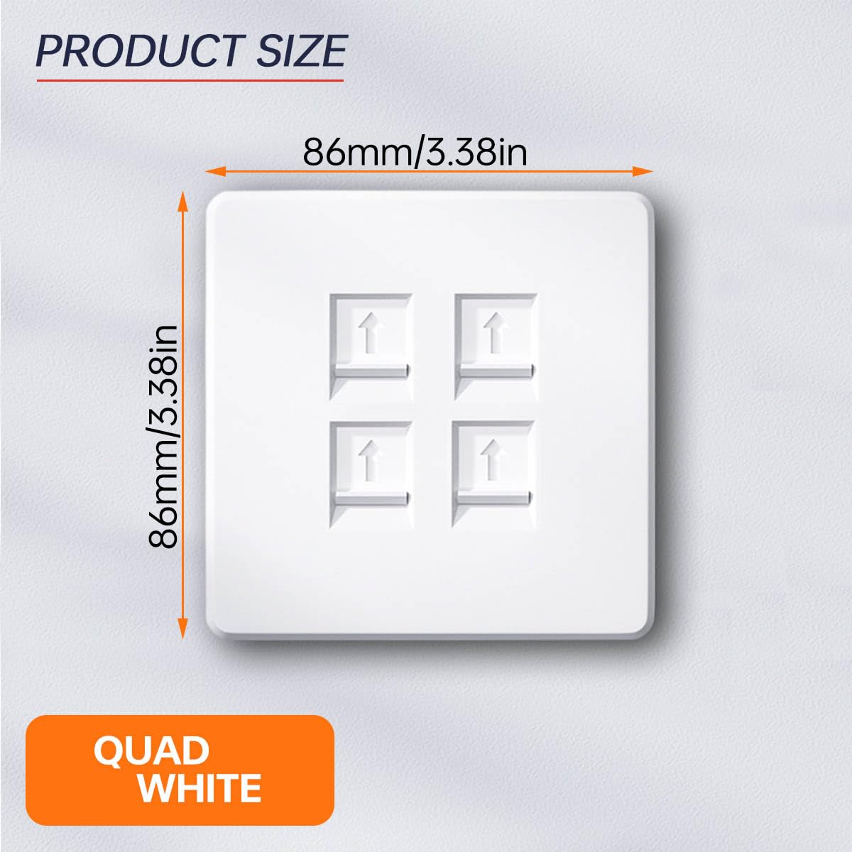 ZoeRax Ethernet Faceplate Single 1-Port/Double 2-Way RJ45 Socket Wall - View #2