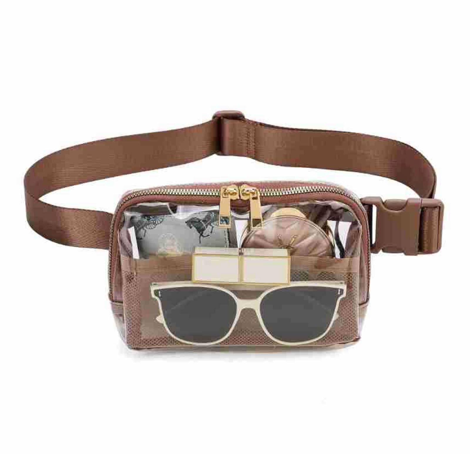 FANDARE Crossbody Fanny Pack for Women Men Transparent Waist Packs Belt Bag Bum Sling Bag for Enjoy Sports Workout Traveling Running Workout Dog Outdoors Hands-Free Wallets Waist Pack Phone Bag