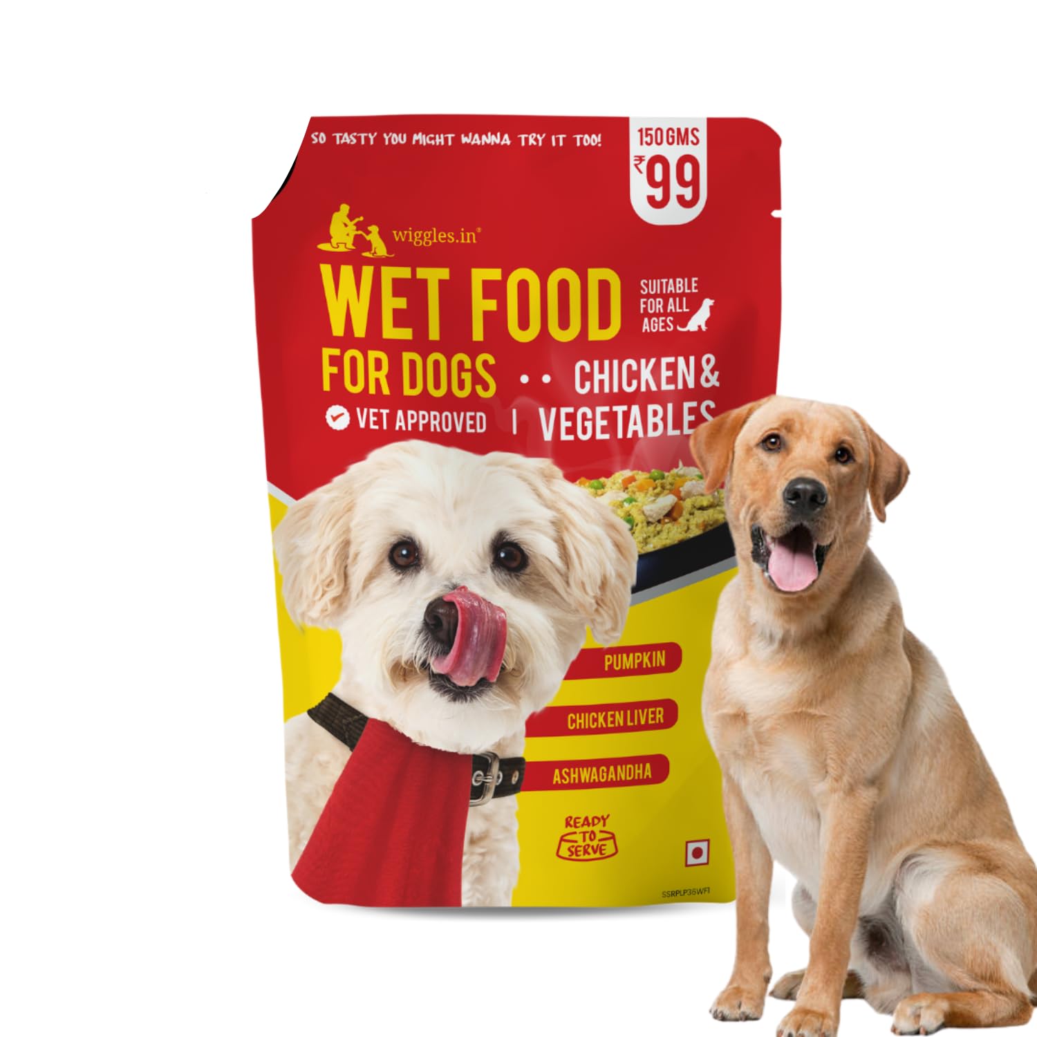 Wiggles Wet Dog Food for Adults Senior Pets (Pack 12, 1800 GM) | Chicken & Vegetables | Supports Healthy Skin & Coat with Pumpkin, Chicken Liver, Ashwagandha | for All Age Groups | HACCP/Vet Approved (B092VBF5LZ) Amazon Price History, Amazon Price Tracker