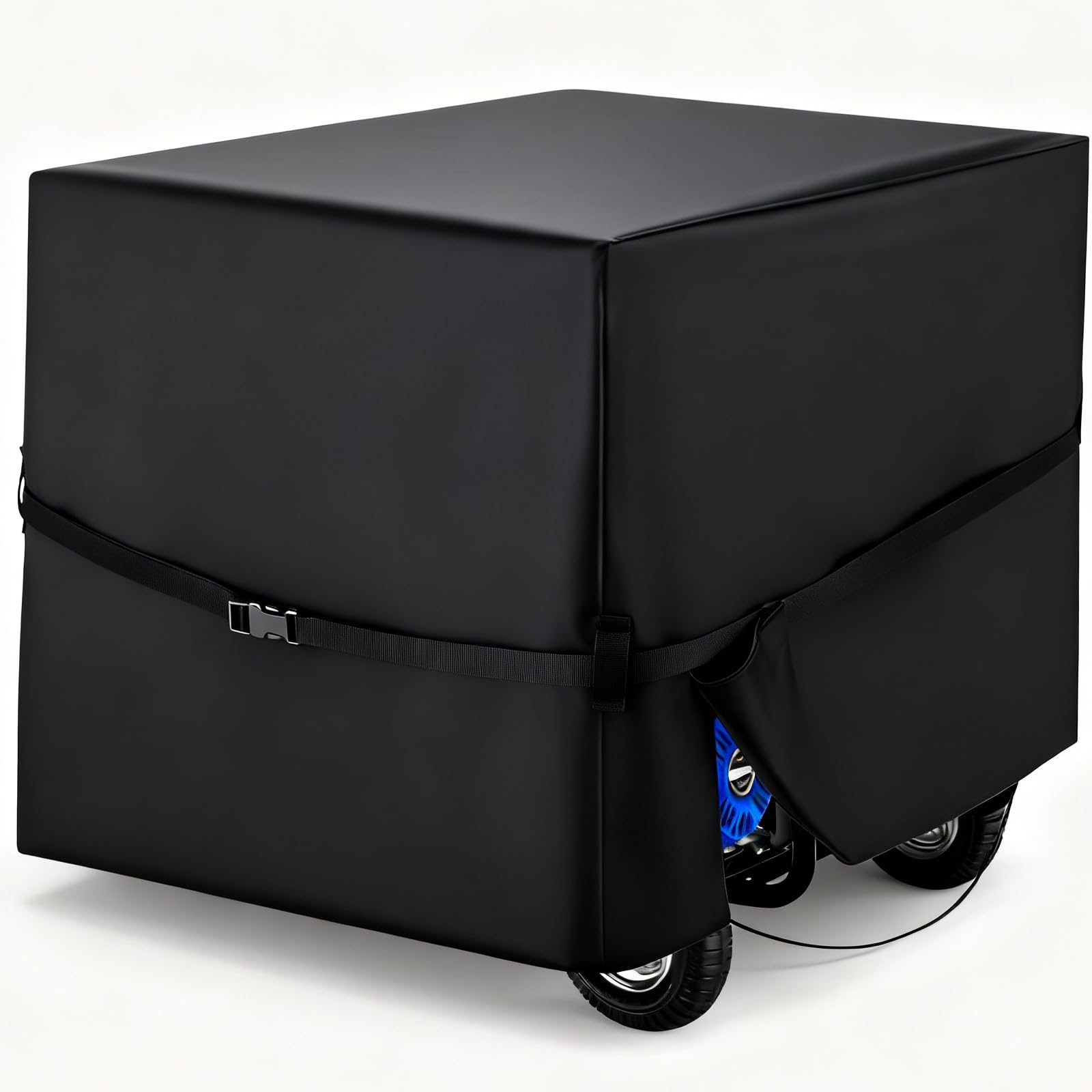 Generador de 38 pulgadas de largo x 28 pulgadas de ancho x 30 pulgadas de alto, con hebillas de correa resistentes al viento para la mayoría de generadores de 5500 a 15000 vatios, color negro