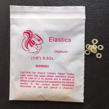5000 pcs Orthodontic Elastic Rubber Bands Small Rubberbands Dreadlocks Hair Braids Fix Tooth Gap, Free Elastic Placer for Braces 6.5 oz, Chipmunk 1/8 inch