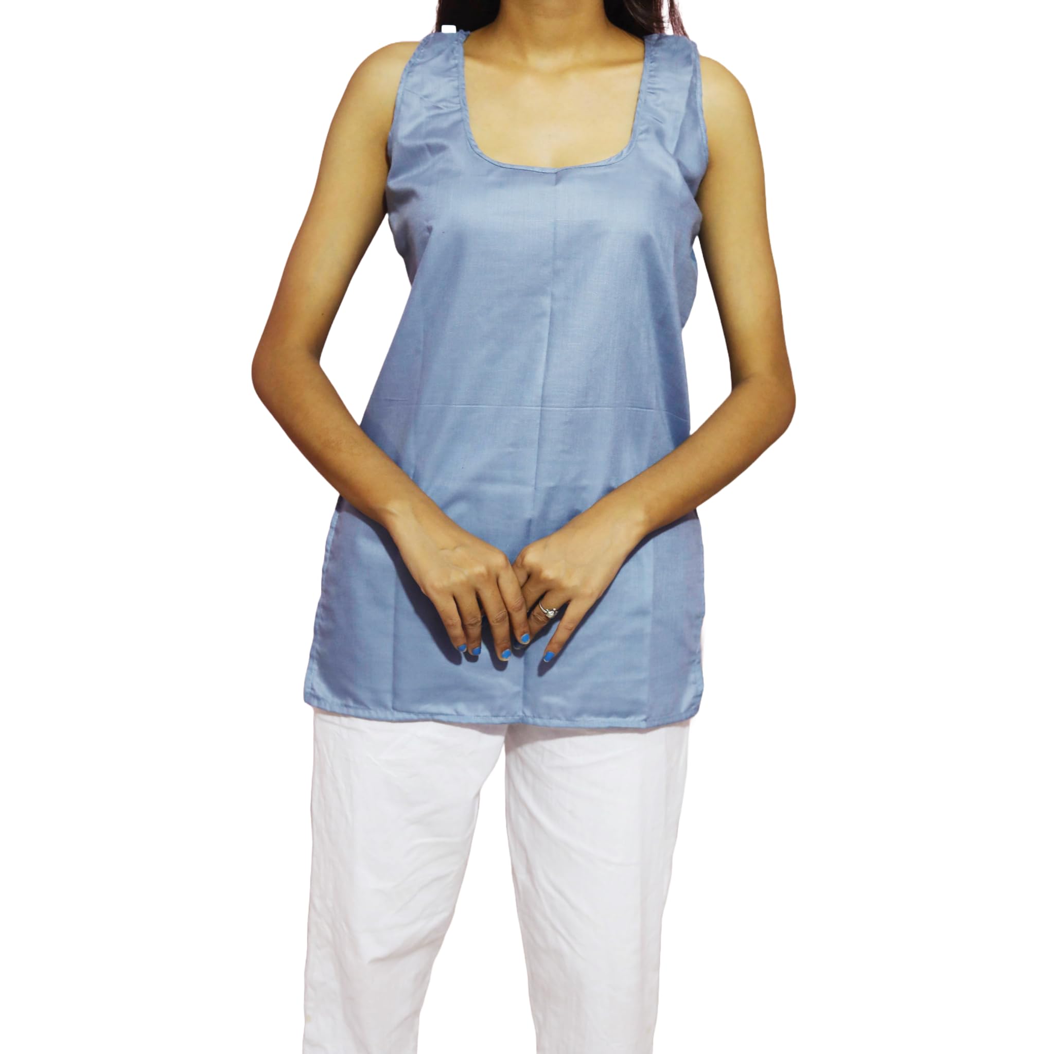 Women's Cotton Camisole Inner Slip, Soft Comfortable Short Length, Grey-image-49