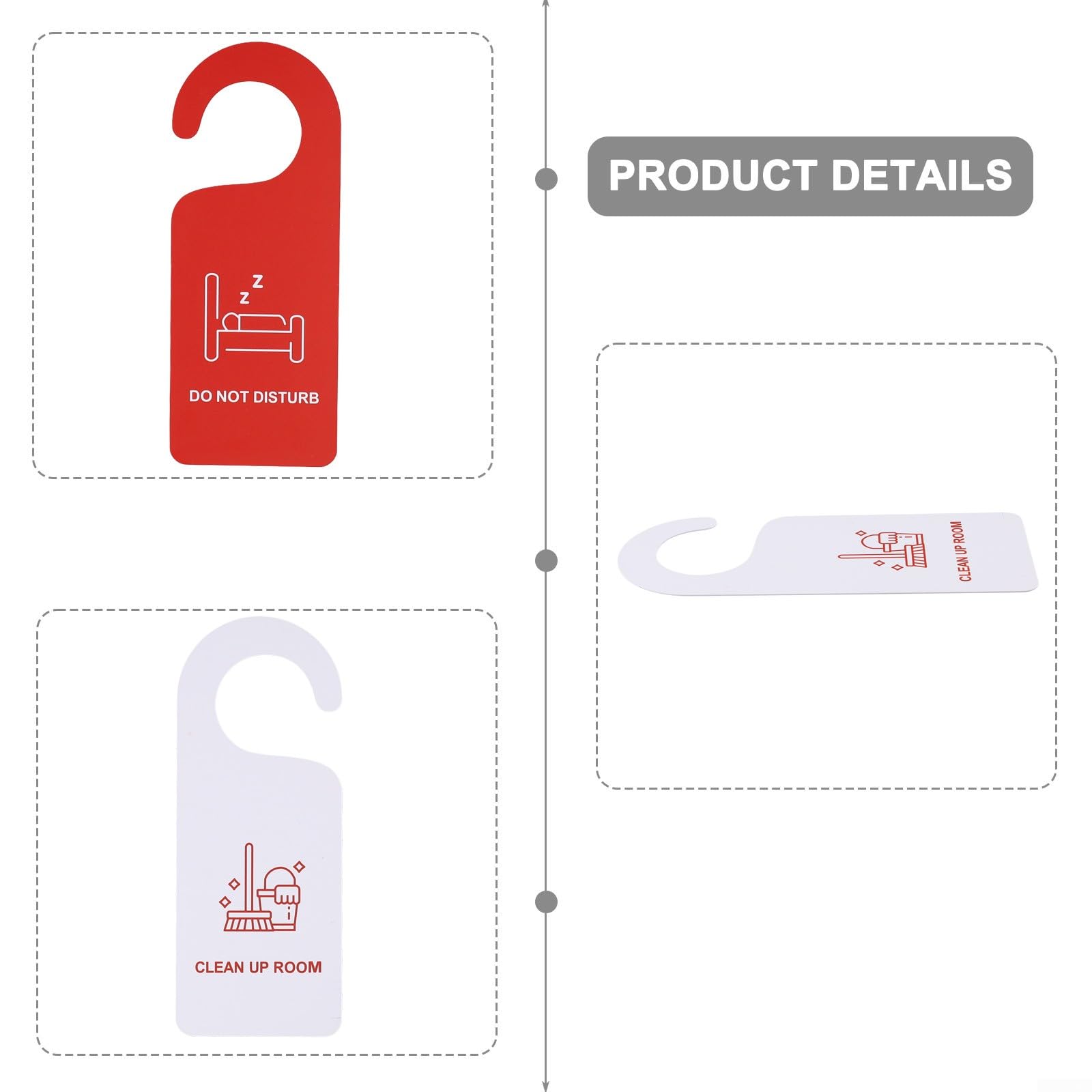 HpLive 1/5/10/20 Stück Türschild Bitte Nicht Stören Hotel Zimmerschild Anhänger PVC Reinigungshinweis Türhänger Schild Rot Weiß 24x8cm für Hotel Bar Café(20pcs)