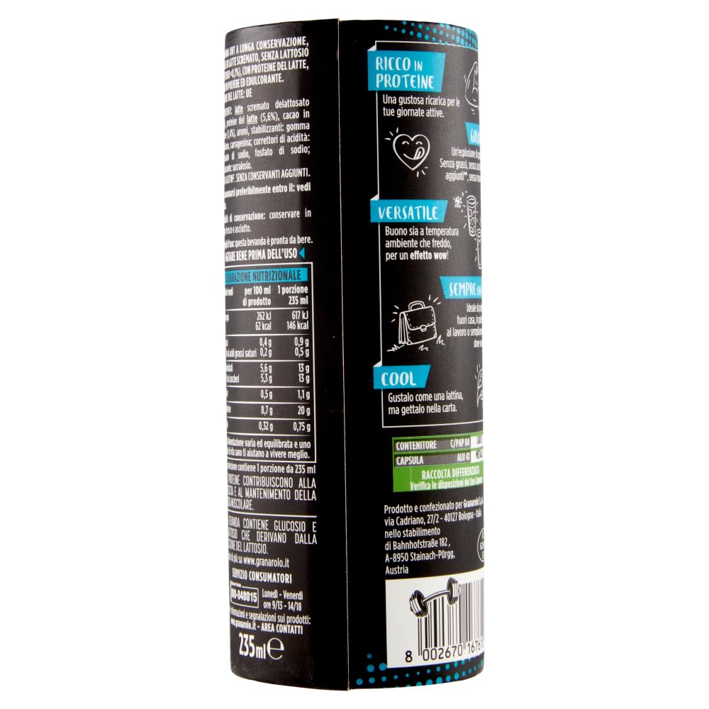 Granarolo MIX High Protein Milkshake Arabica Caramello Salato Dark Choco 20g di Proteine Senza Lattosio - 235ml