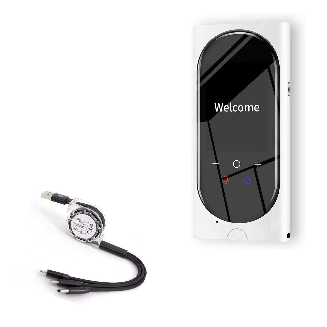 BoxWave Cable Compatible with Buoth Translator (Cable AllCharge miniSync, Retractable, Portable USB Cable for Buoth Translator - Jet Black