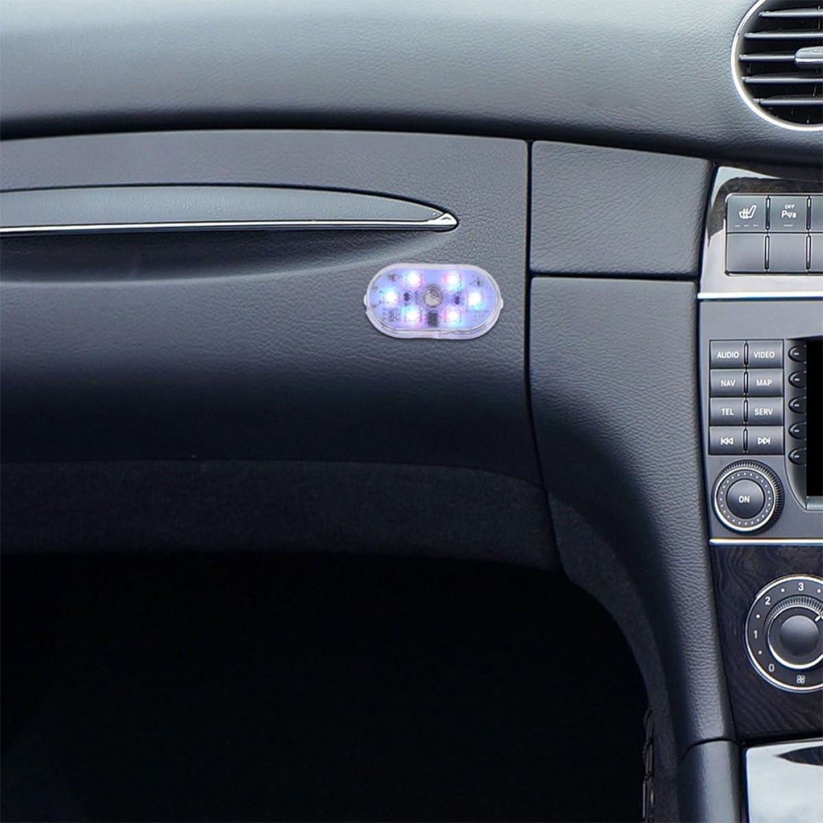 Operitacx 6 Pares Luz de Ambiente del Coche Táctil Carga USB, Abs, Color | Iluminación Ambiental para Techo y Lectura, Instalación Sencilla, Portátil, Vehículo Interior, 150 Mah