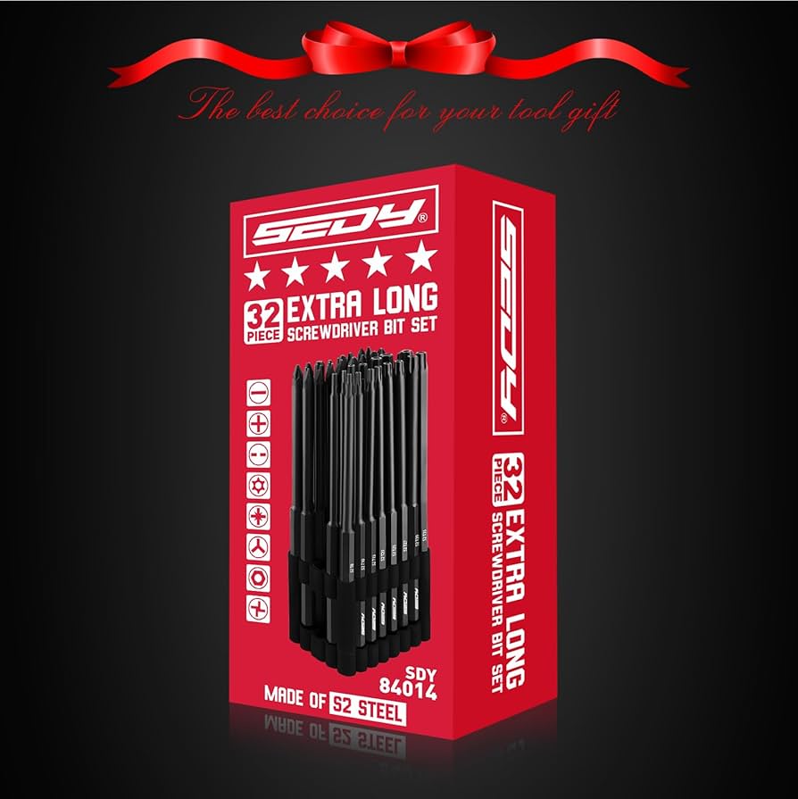 Extra Long Security Bit Set: 32-Piece S2 Steel Screwdriver