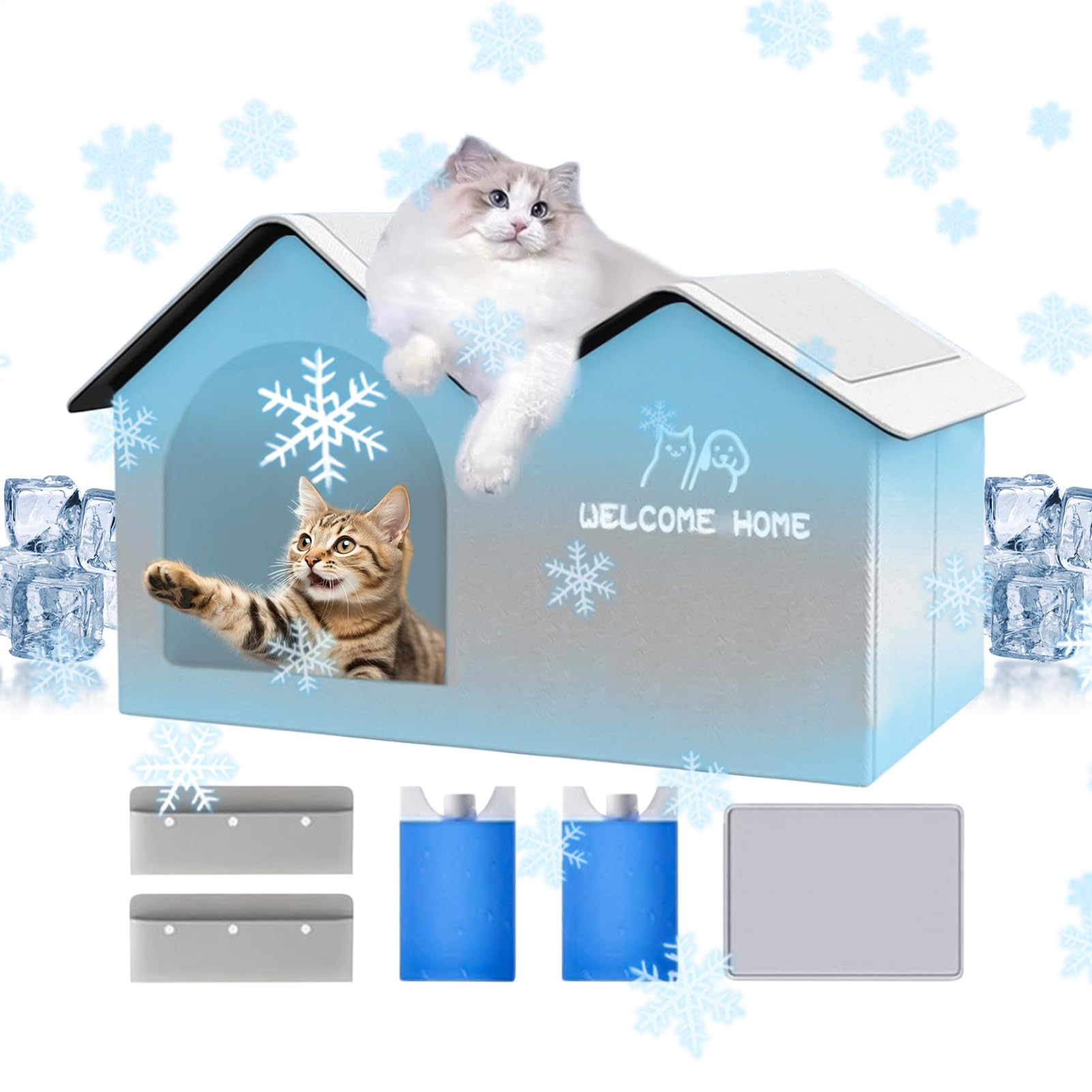 Tente rafraîchissante animaux isolante alu structure indéchirable 45cm
