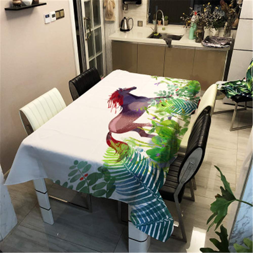 Morbuy Brown Horse Waterproof Table Cloths Rectangle, Stain-Resistant Tablecloth Easy Wipe Clean Modern Print Table Cover For Home Kitchen Dining Garden Party Wedding Decorative (,140X180cm)