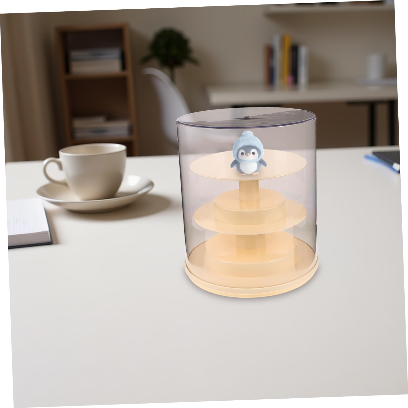 Gatuida Vitrina Giratoria Transparente Antipolvo para Minifiguras de Acción Vitrina de Colección Base Giratoria para Exhibir y Guardar Figuras de Juguete