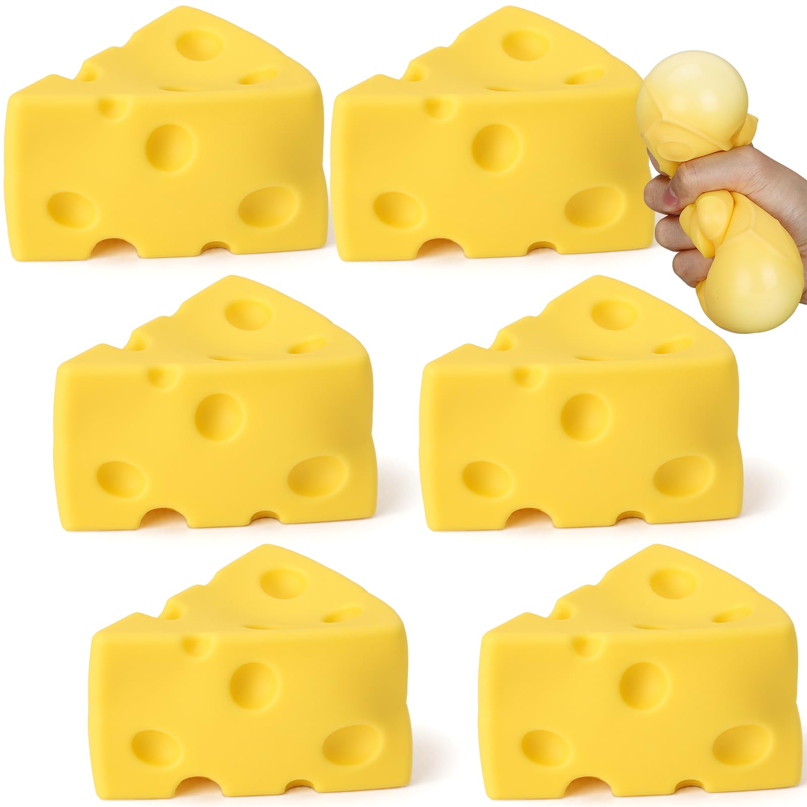 �️Teyva Mini Cheese Squeeze Stress Balls Soft Triangle Fidget Toy, 6 Pack — grocery & food deal