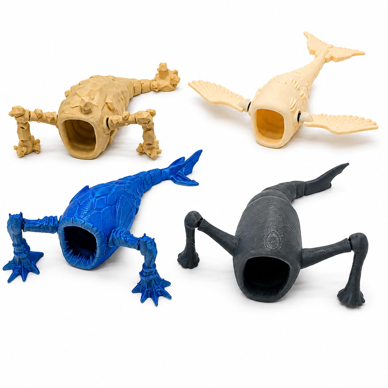 Photo 1 of Sarcidery 4Pcs 3D-Printed Sea Monster Toy Set