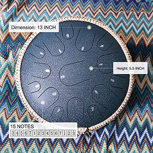 Tongue Drum 13 Inch 15 Notes Steel Tongue Drum miniatura 5