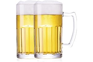 2 Pack Heavy Beer Mugs, Large Beer Glasses