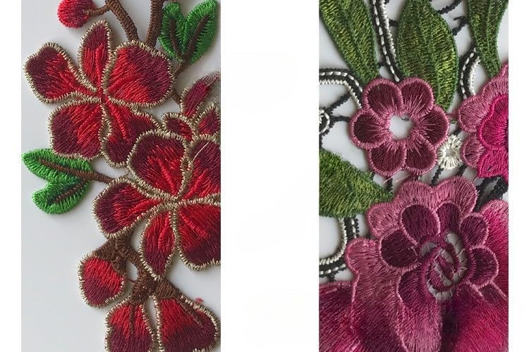 Naszywka haftowana 17-33 cm 3 sztuki haftowanych naszywek z motywem piwonii, aplikacje do prasowania, chińskie na odzież, duże naszywki przyszycia kurtkę jeansową(C 20 * 26cm)