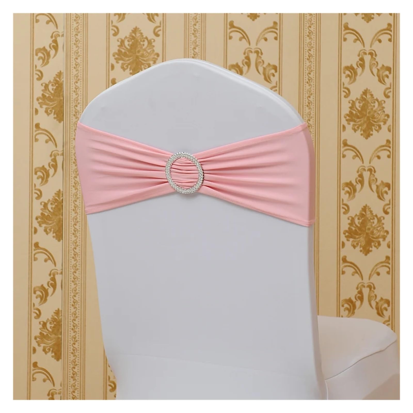 YGSGJSP Chair Sashes 10Pcs Chair Decoration, Back Bow, Strap, Gauze Ribbon for Wedding(Pink)