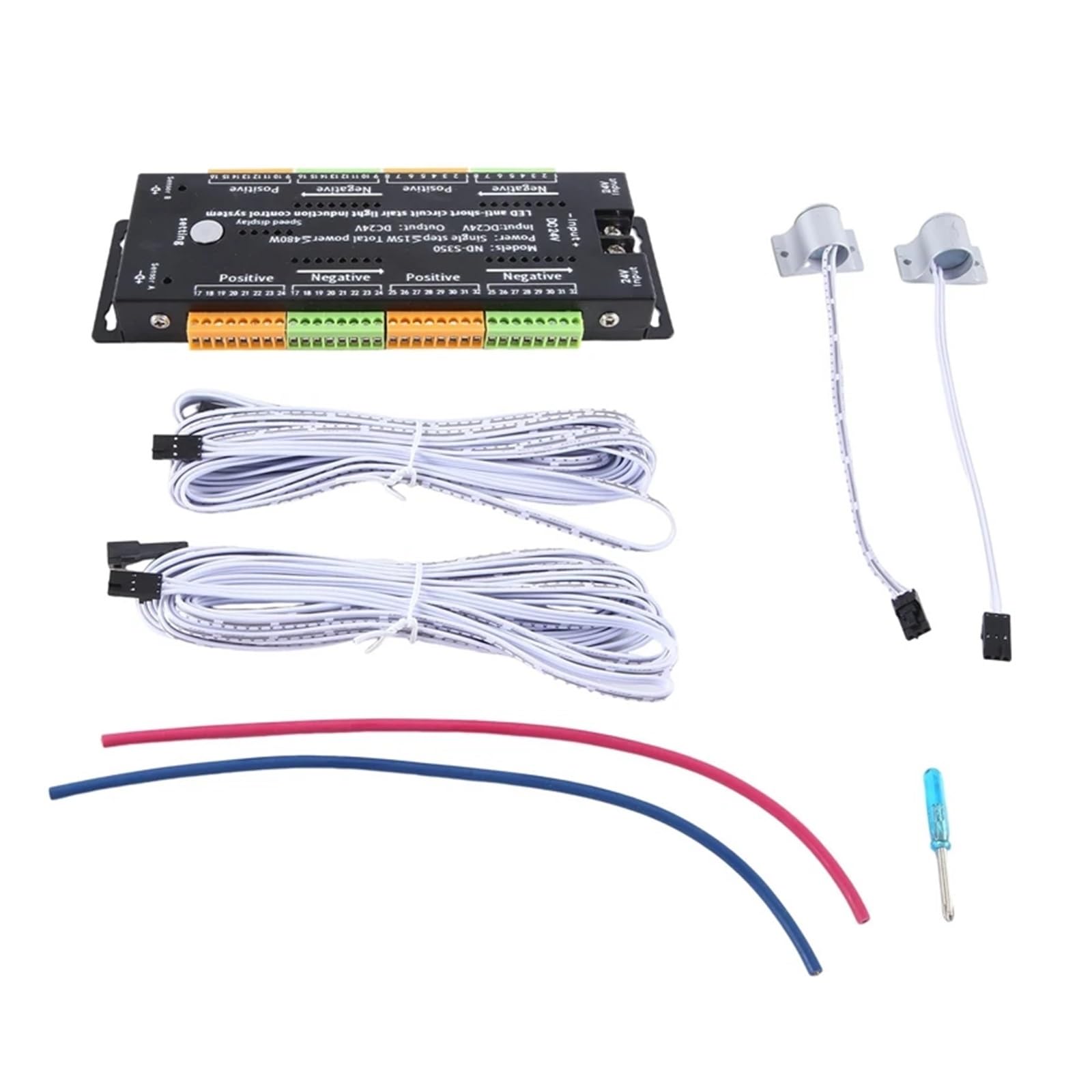 Regolatore di illuminazione delle scale, Controller For Luci Con Sensore Di Movimento A LED For Scale, In Lega Di Alluminio Nero, Con Dimmer PIR, For Luci Notturne Da Interno, 12 V/24 V