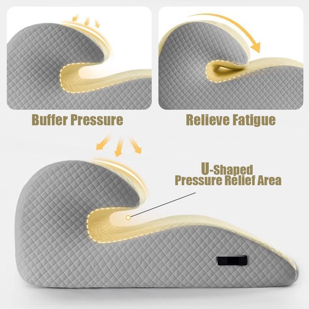 Couples Pillow for Intimacy, Butt Cushion for Couples, Memory Foam Support Pillow for Couples, Pillow to Support Breasts or Raise HIPS, Recovers After Impact, Provides Intimacy Support (Gray)