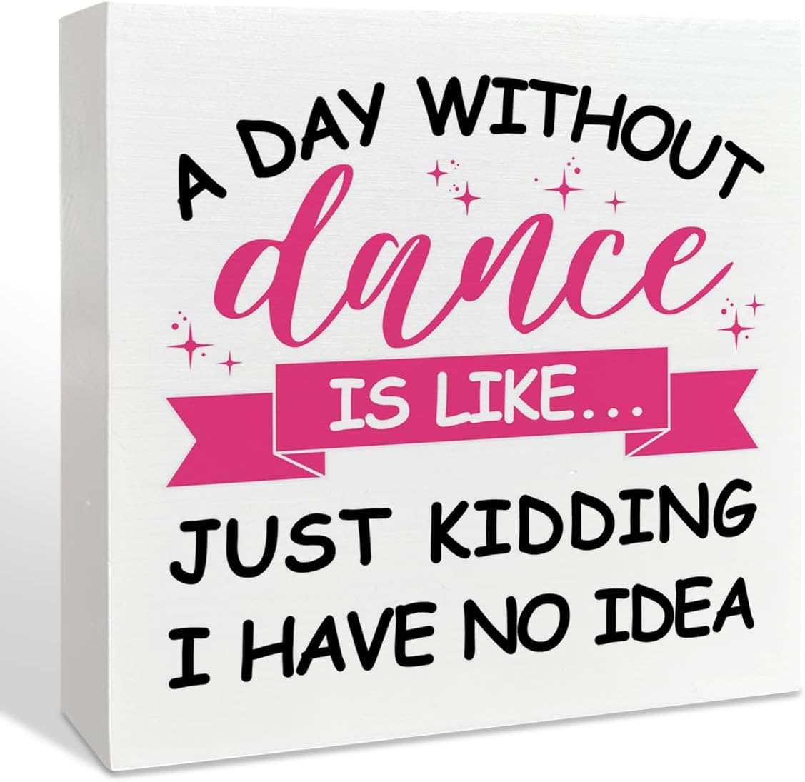 5x5 Inch Dance Box Sign, Funny Dancer Desk Decor Wood Block