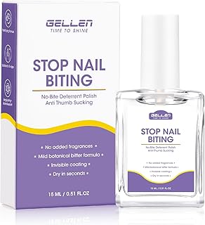 Gellen Nail Biting Treatment for Kids & Adults - 15ml Safe Nail Biting Prevention Thumb Sucking Deterrent Bitter Taste No Biting Nail Polish Nail Care Solution to Help Stop Finger Biting & Nail Repair