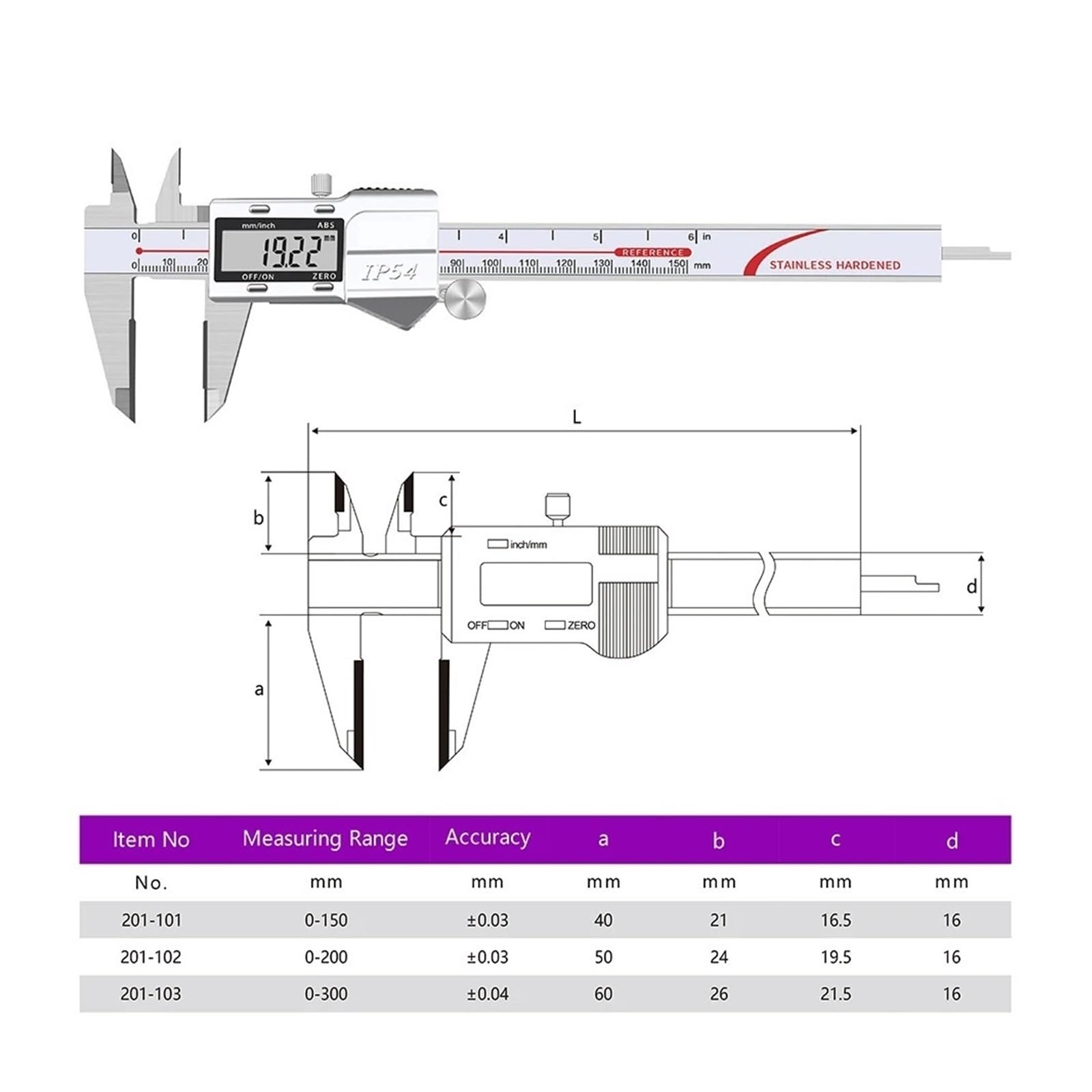 Suwmiarka cyfrowa do pomiaru głębokości, suwmiarka elektroniczna, narzędzia pomiarowe metryczne i calowe 0-150 mm, 0-200 mm, 0-300 mm,0200mm