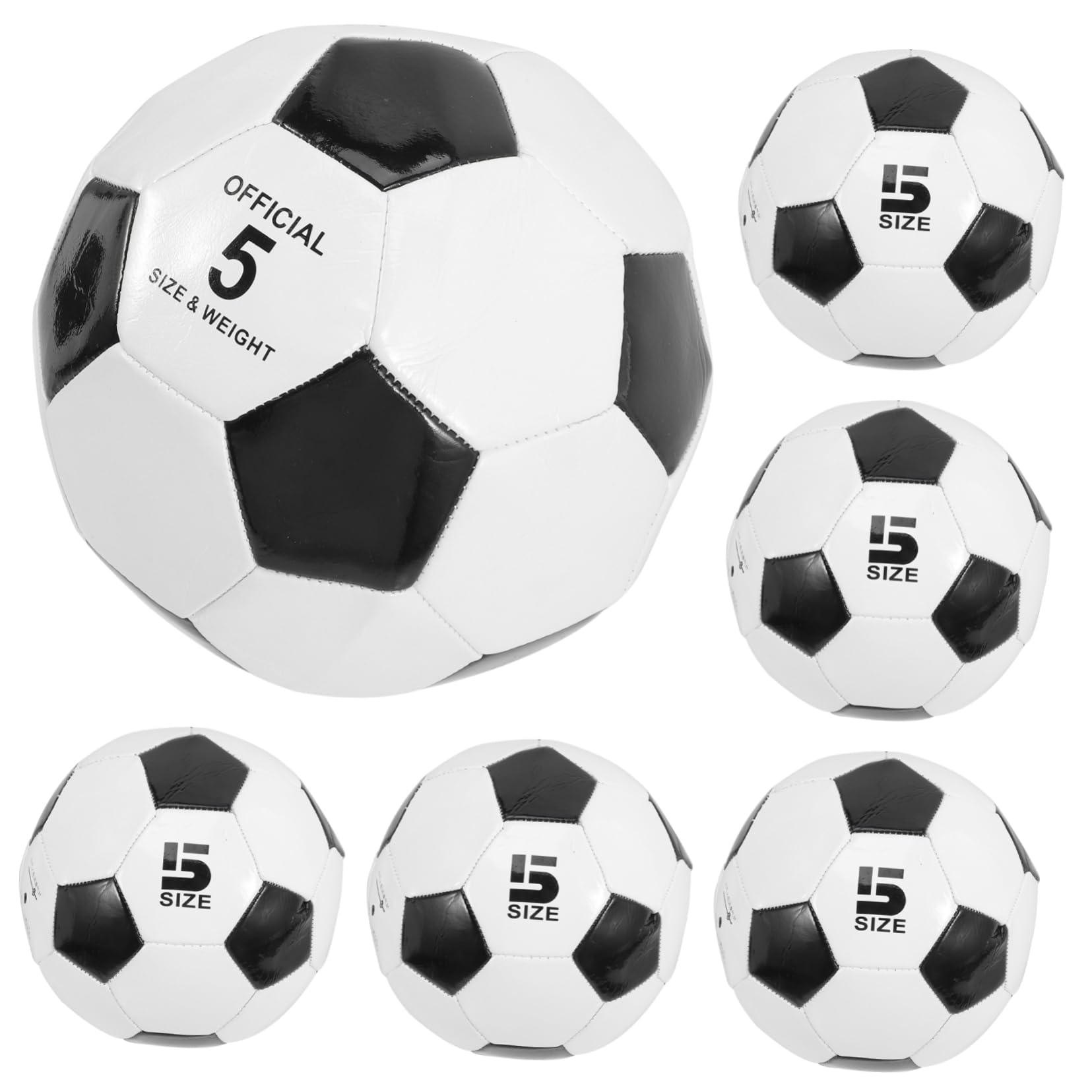 6 Balones de Fútbol Buen Tacto de PVC para Niños, Resistentes al Desgaste Ideales para Entrenamiento de Fútbol al Aire Libre