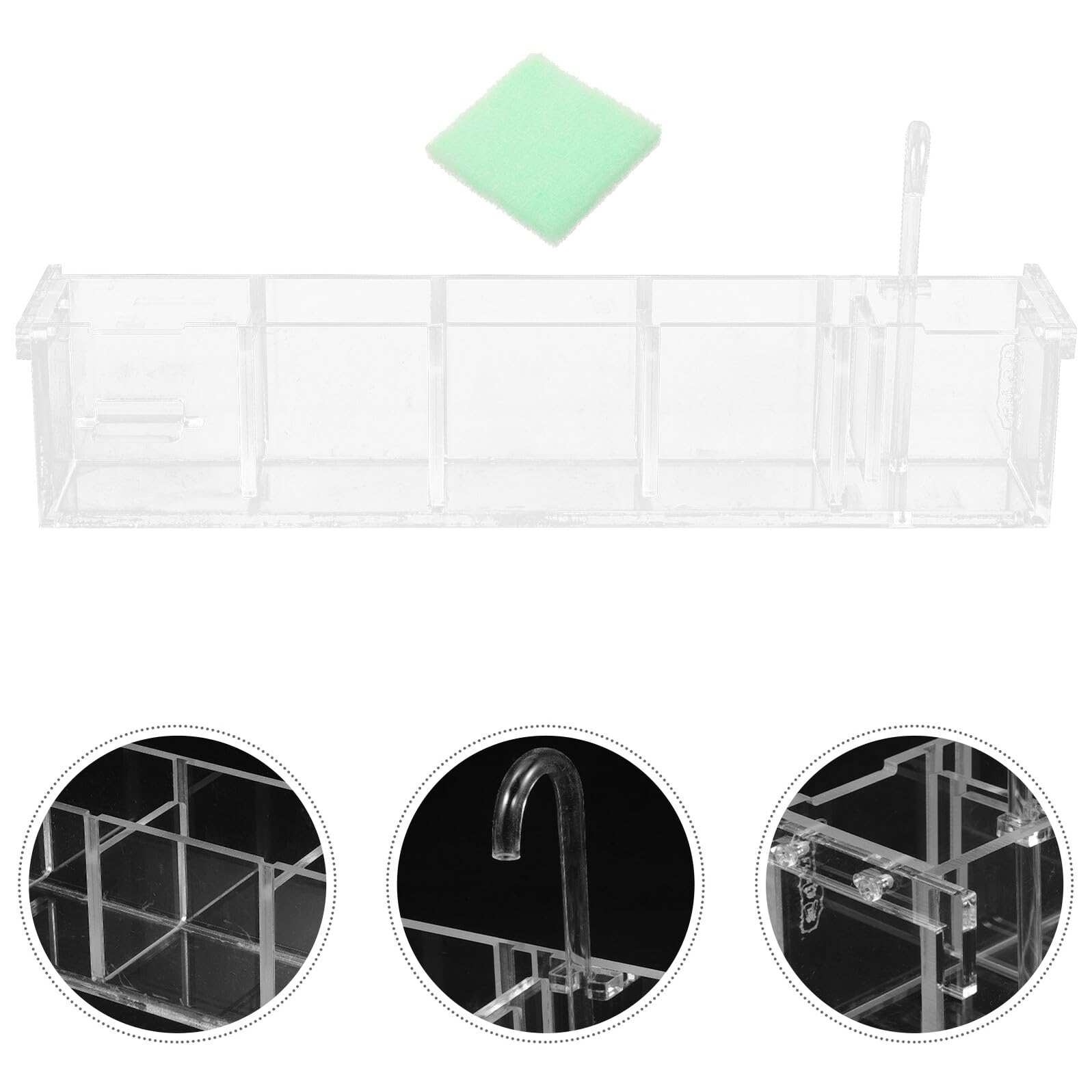 Veemoon Acryl Aquarium Filterbox Wasserfall Tropfbox für Aquarien mit Transparentem Kasten Bruchfest Geräuscharm Ökologischer Filter für Sauberes Wasser