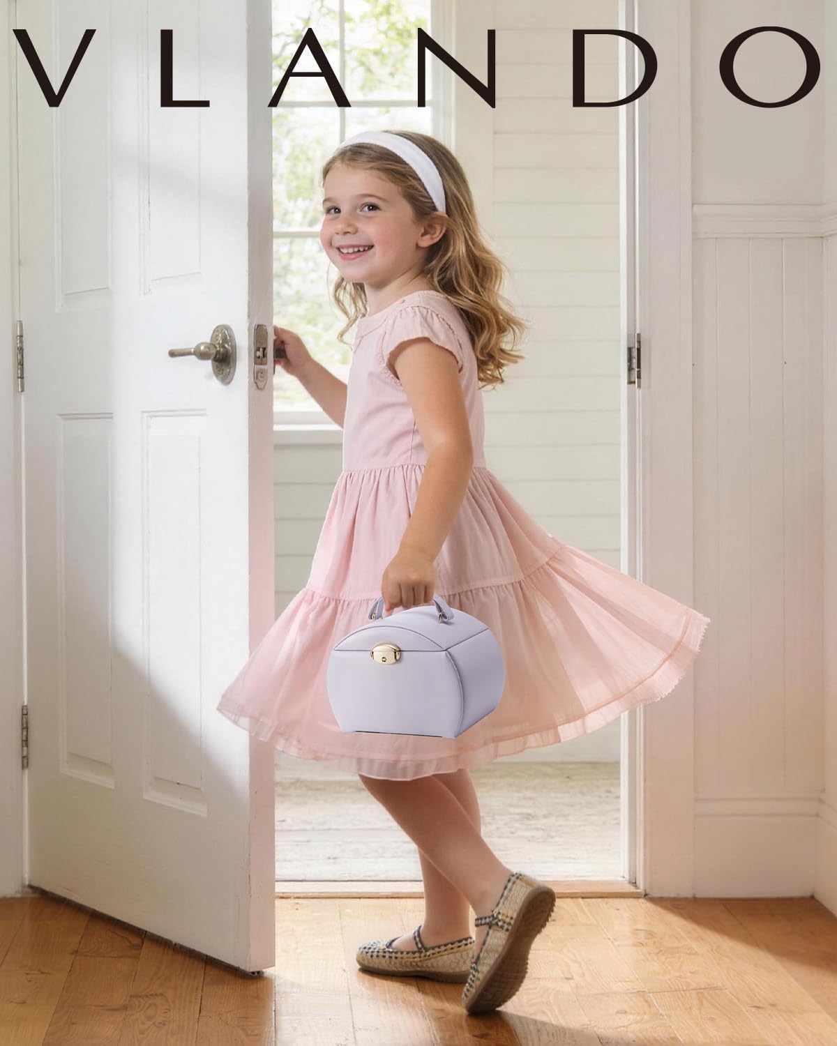 VLANDO Joyero para niñas con cajón, caja de música con bailarina y calcomanías para decoración de dormitorio, regalos para niñas y niños (morado niebla)