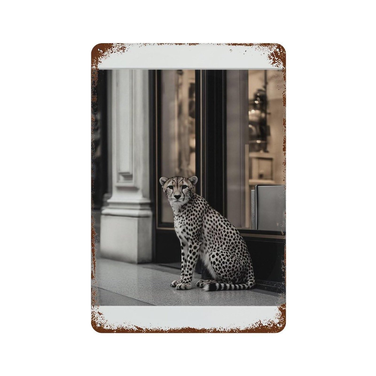 xiaoxiaoshen Cheetah Photography S Wall Decor Art Metal Tin Poster Modern Home Decor Art Home Bar Shop Decorations Vintage Sign 30x20cm